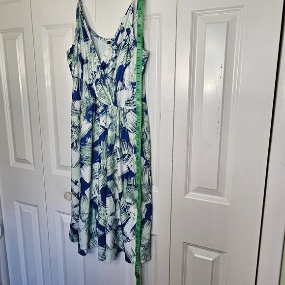 Nice Summer Dress, XL,  blue green and white. - Picture 4 of 10